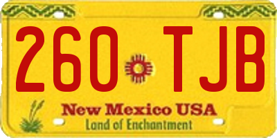 NM license plate 260TJB
