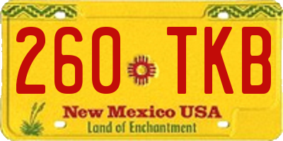 NM license plate 260TKB