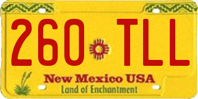 NM license plate 260TLL
