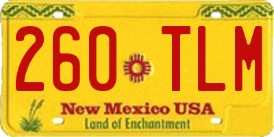 NM license plate 260TLM