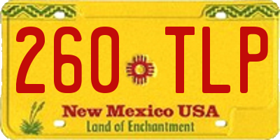 NM license plate 260TLP