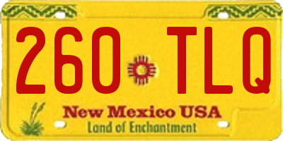 NM license plate 260TLQ