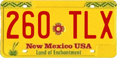 NM license plate 260TLX