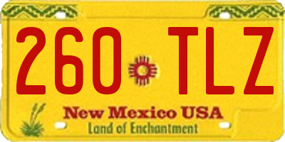 NM license plate 260TLZ