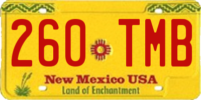 NM license plate 260TMB