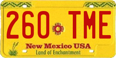 NM license plate 260TME