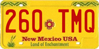 NM license plate 260TMQ