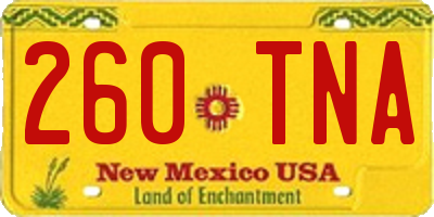 NM license plate 260TNA