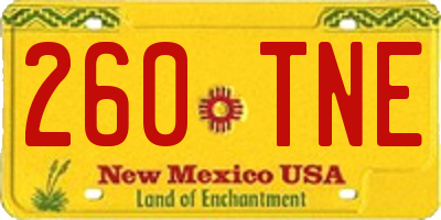 NM license plate 260TNE
