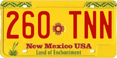 NM license plate 260TNN