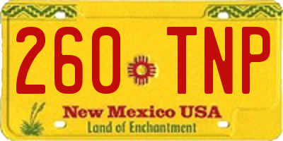 NM license plate 260TNP