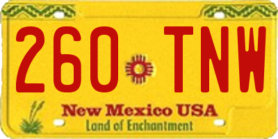 NM license plate 260TNW
