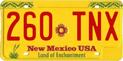 NM license plate 260TNX
