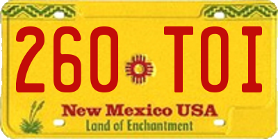 NM license plate 260TOI