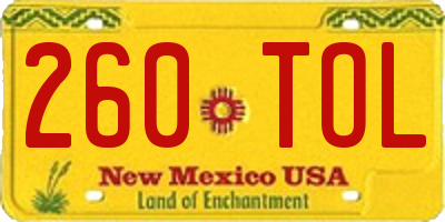 NM license plate 260TOL