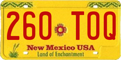 NM license plate 260TOQ