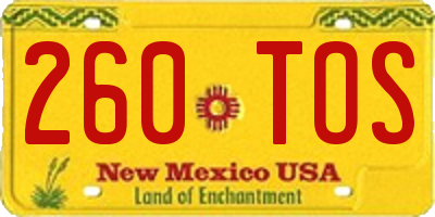 NM license plate 260TOS