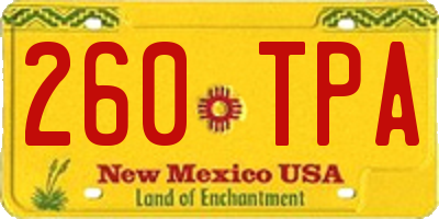 NM license plate 260TPA