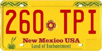 NM license plate 260TPI