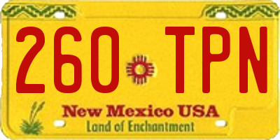 NM license plate 260TPN