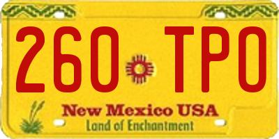 NM license plate 260TPO