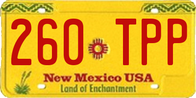 NM license plate 260TPP