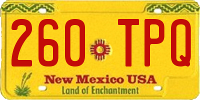 NM license plate 260TPQ
