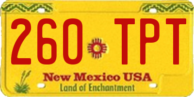 NM license plate 260TPT