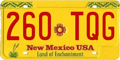 NM license plate 260TQG