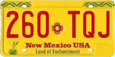 NM license plate 260TQJ