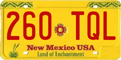 NM license plate 260TQL