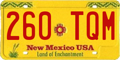 NM license plate 260TQM