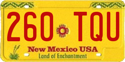 NM license plate 260TQU