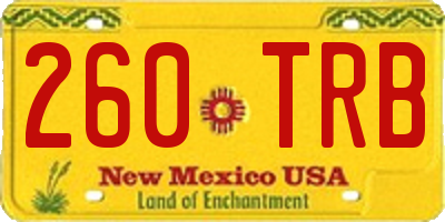 NM license plate 260TRB