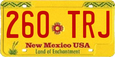 NM license plate 260TRJ