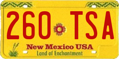 NM license plate 260TSA