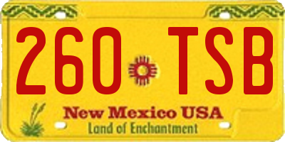 NM license plate 260TSB