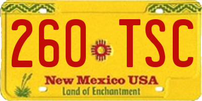 NM license plate 260TSC