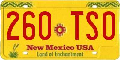 NM license plate 260TSO