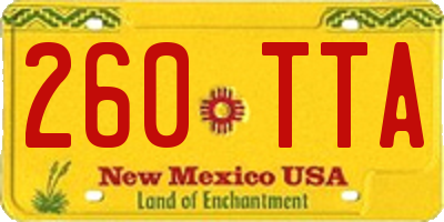 NM license plate 260TTA