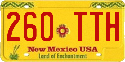 NM license plate 260TTH