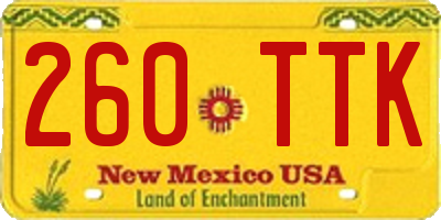 NM license plate 260TTK