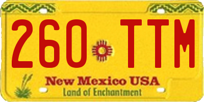 NM license plate 260TTM