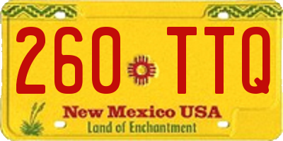 NM license plate 260TTQ
