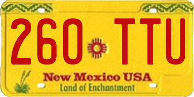 NM license plate 260TTU