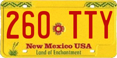NM license plate 260TTY