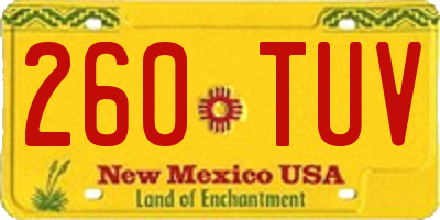 NM license plate 260TUV