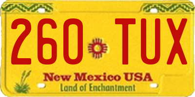 NM license plate 260TUX