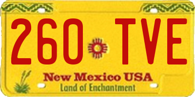 NM license plate 260TVE