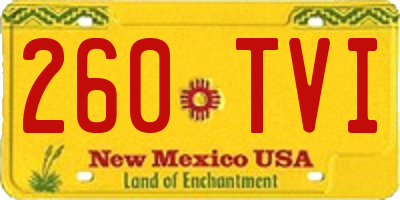 NM license plate 260TVI